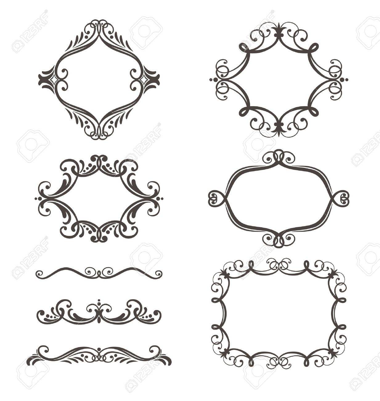 Bordure Decorative Et Jeu De Cadres Clip Art Libres De Droits Vecteurs Et Illustration Image