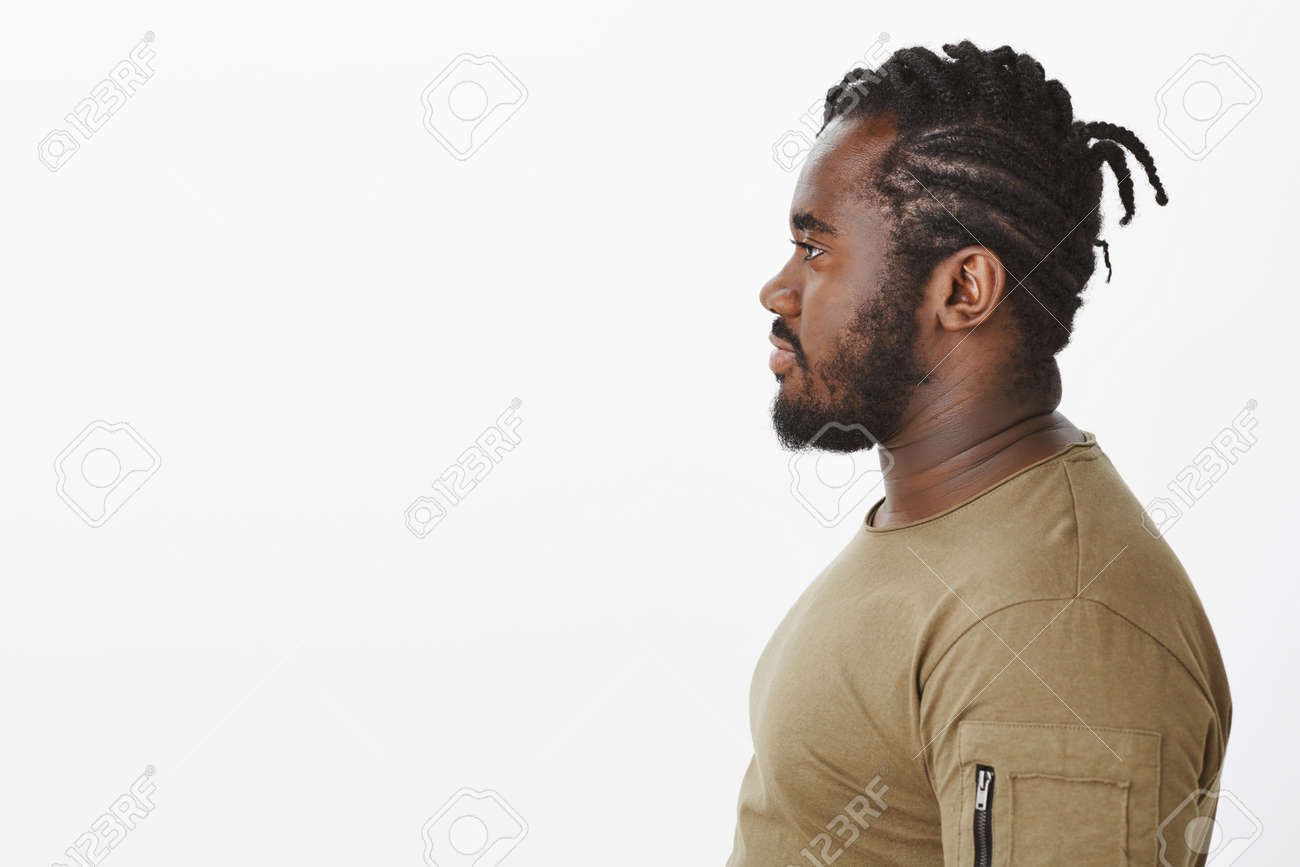 Profile Portrait Of Handsome African American Male Model With