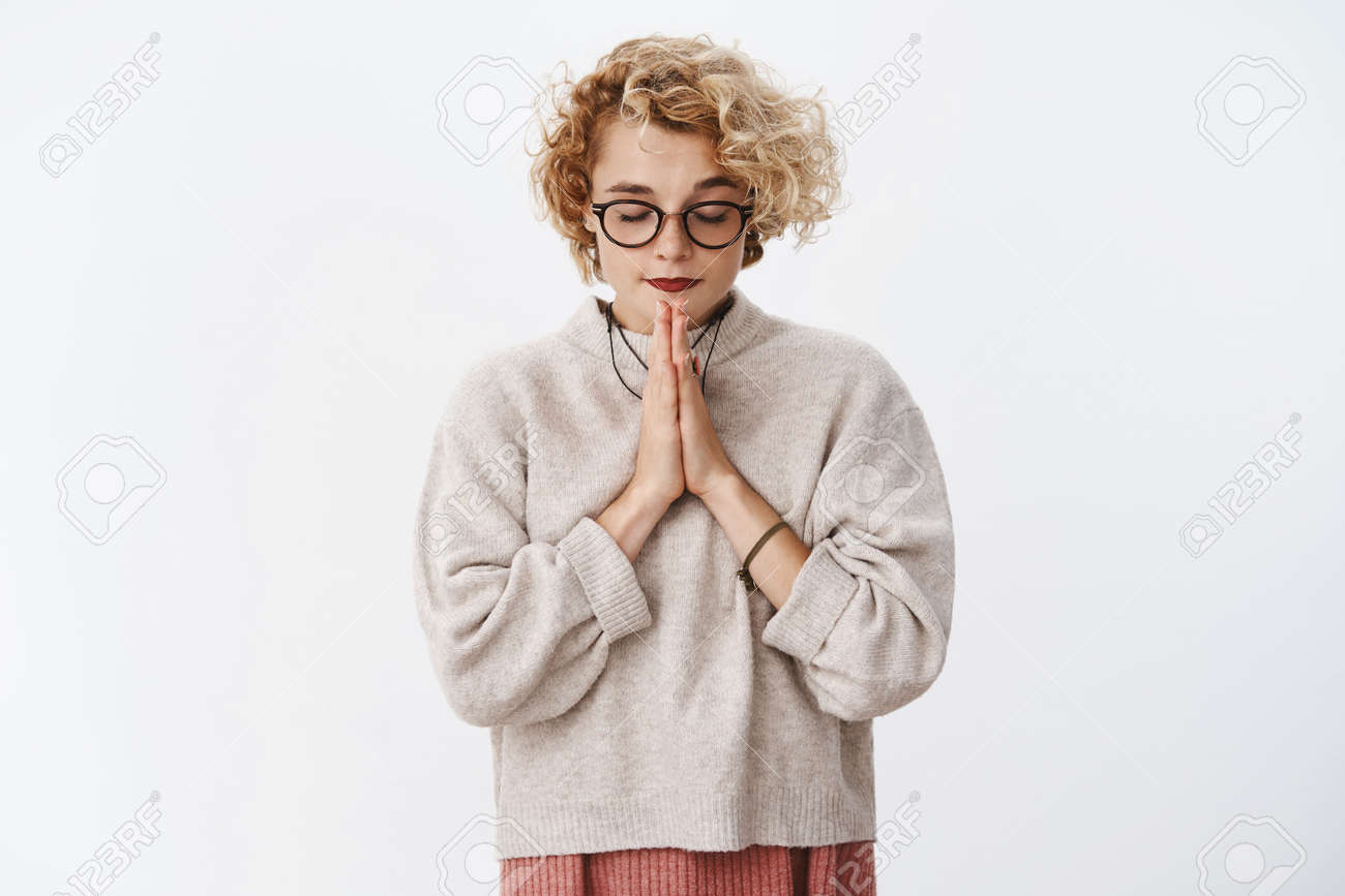 Portrait Of Determined Attractive Stylish Hipster Girl With Short