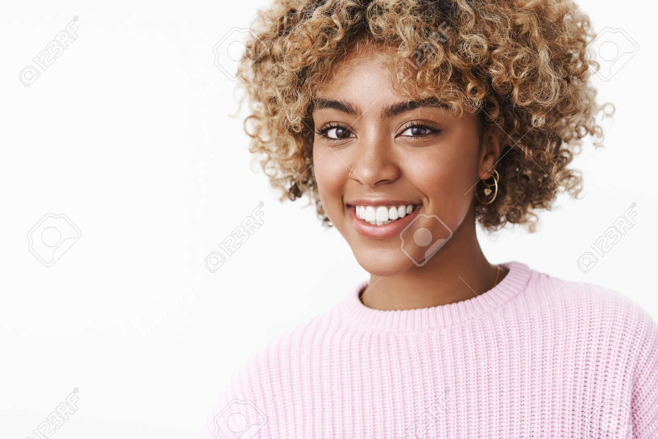 Good Looking Happy African American Female Student With Afro