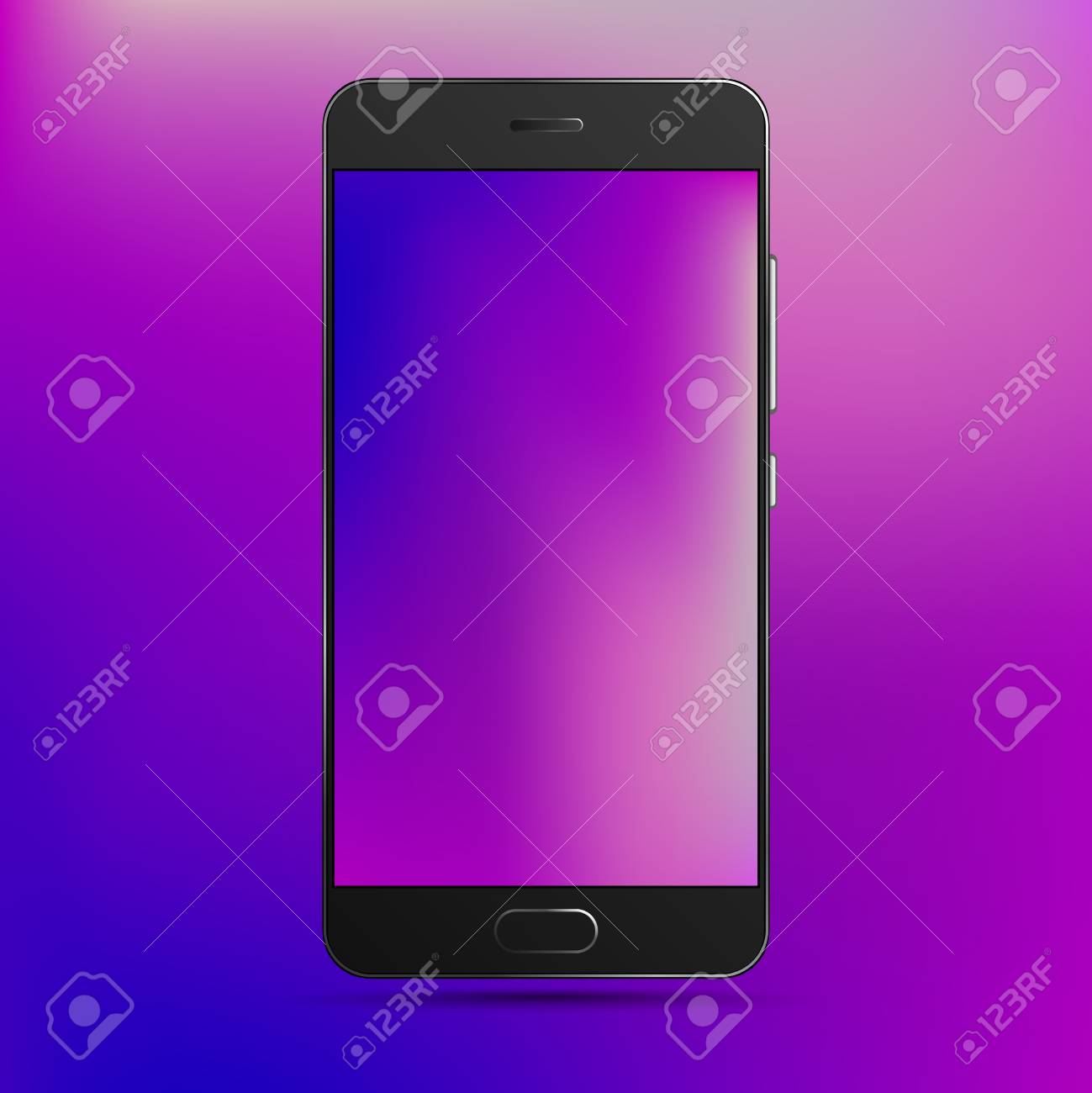 cell phone template with colorful wallpaper and background vector