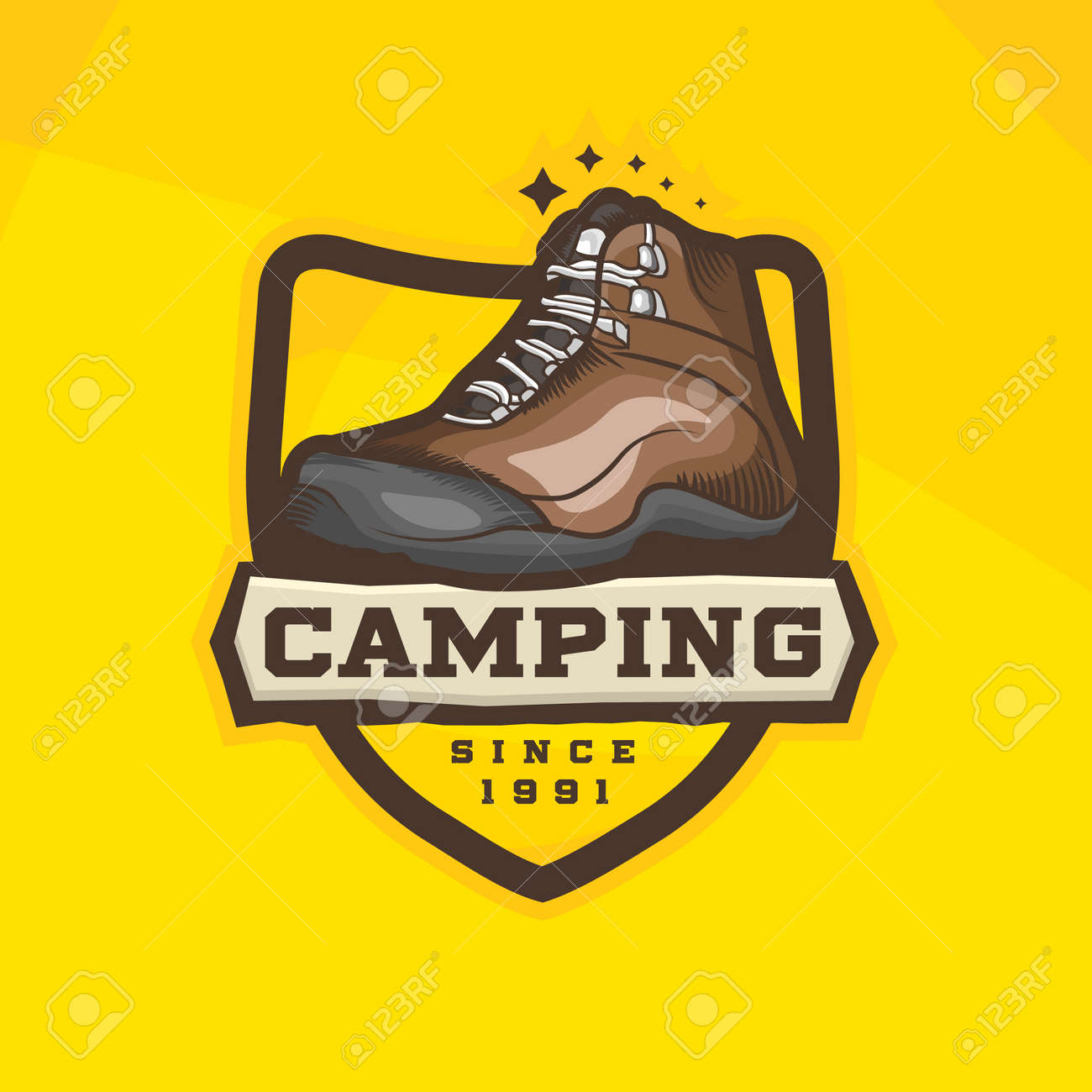 hiking shoes vector