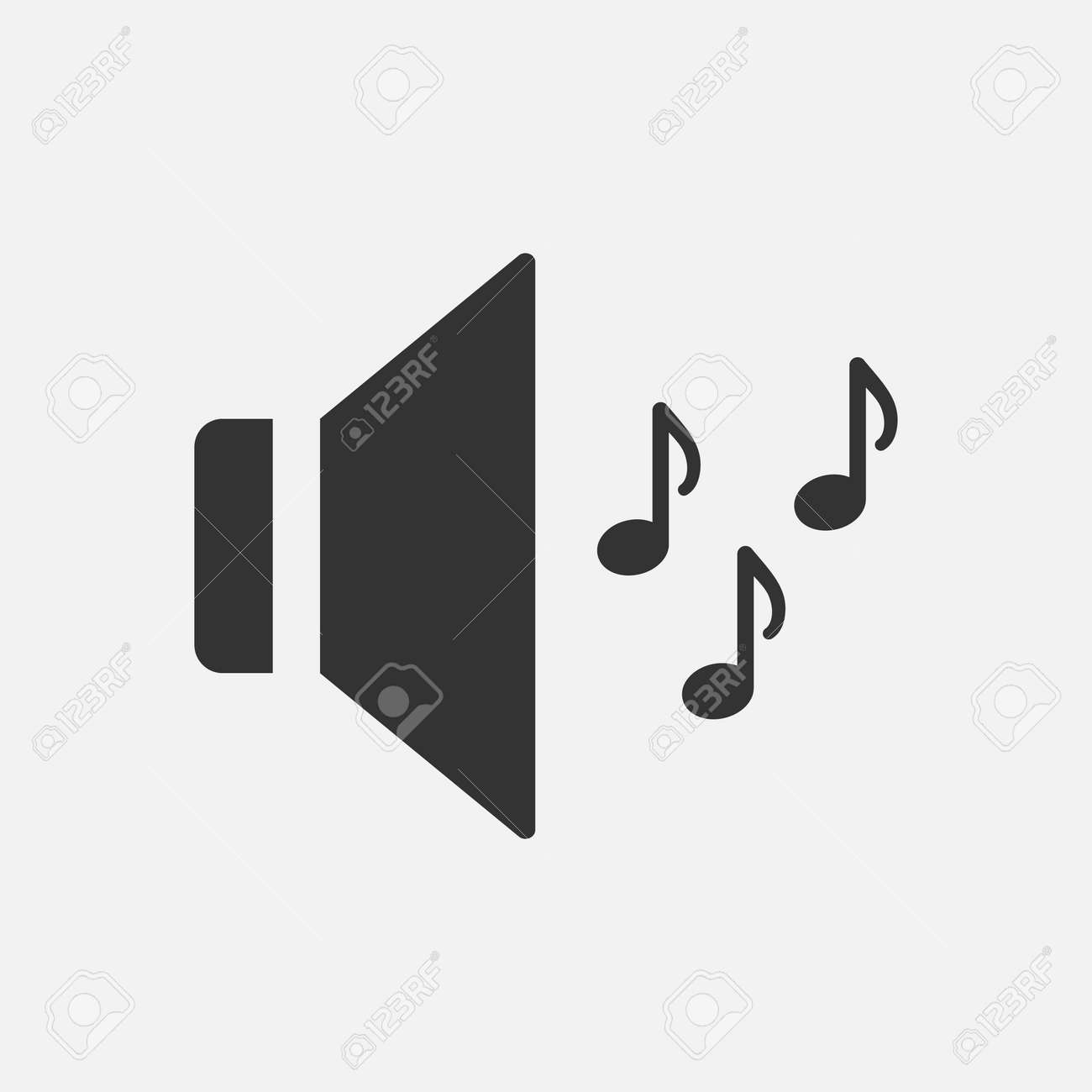 音楽はシルエットを再生します ボリュームアイコンイラストのイラスト素材 ベクタ Image