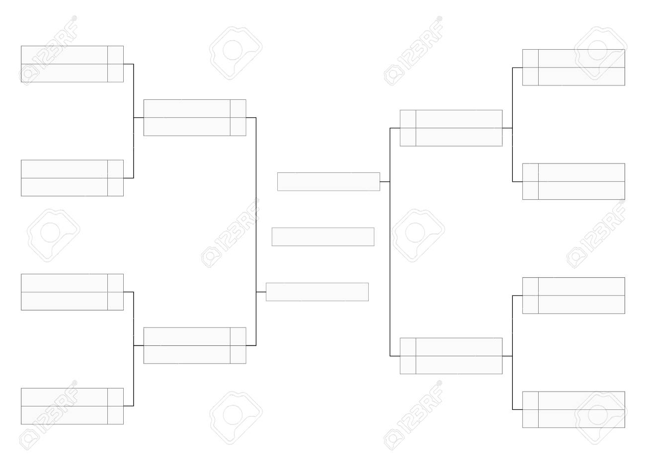 Empty Tournament Bracket Template For Word Contest Infographics Royalty Free Cliparts Vectors And Stock Illustration Image 127054718