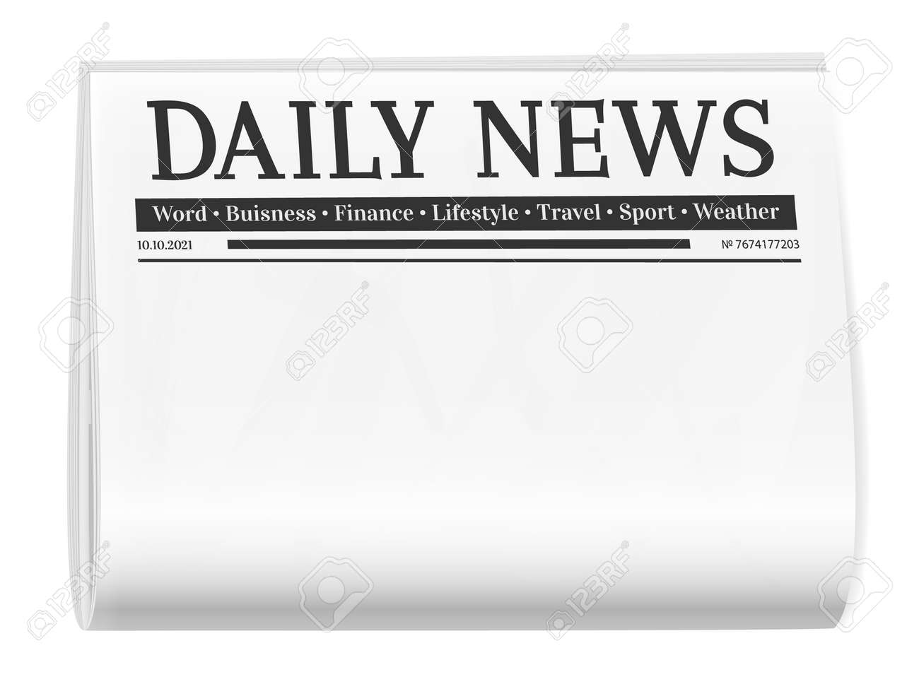 Folded Newspaper. Blank Background For News Page Template Royalty Pertaining To Blank Newspaper Template For Word