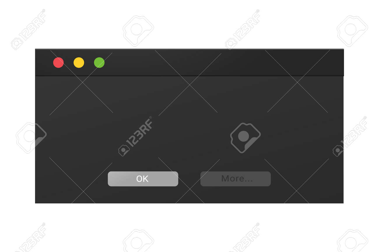 dark theme of an error message popup in a night mode message pop up