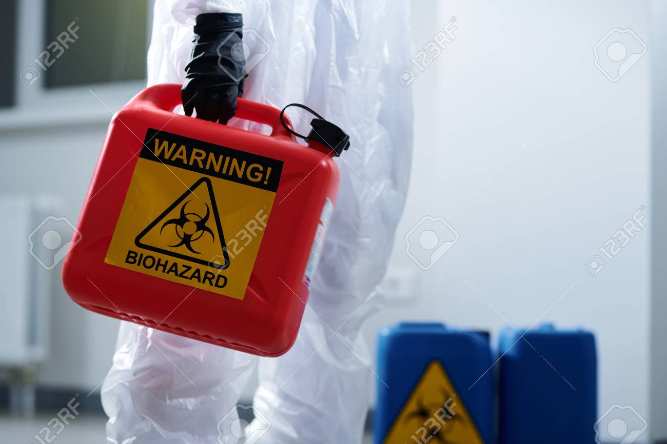 Carrying container with biohazard - 125417447 Carrying container with biohazard - 125417447