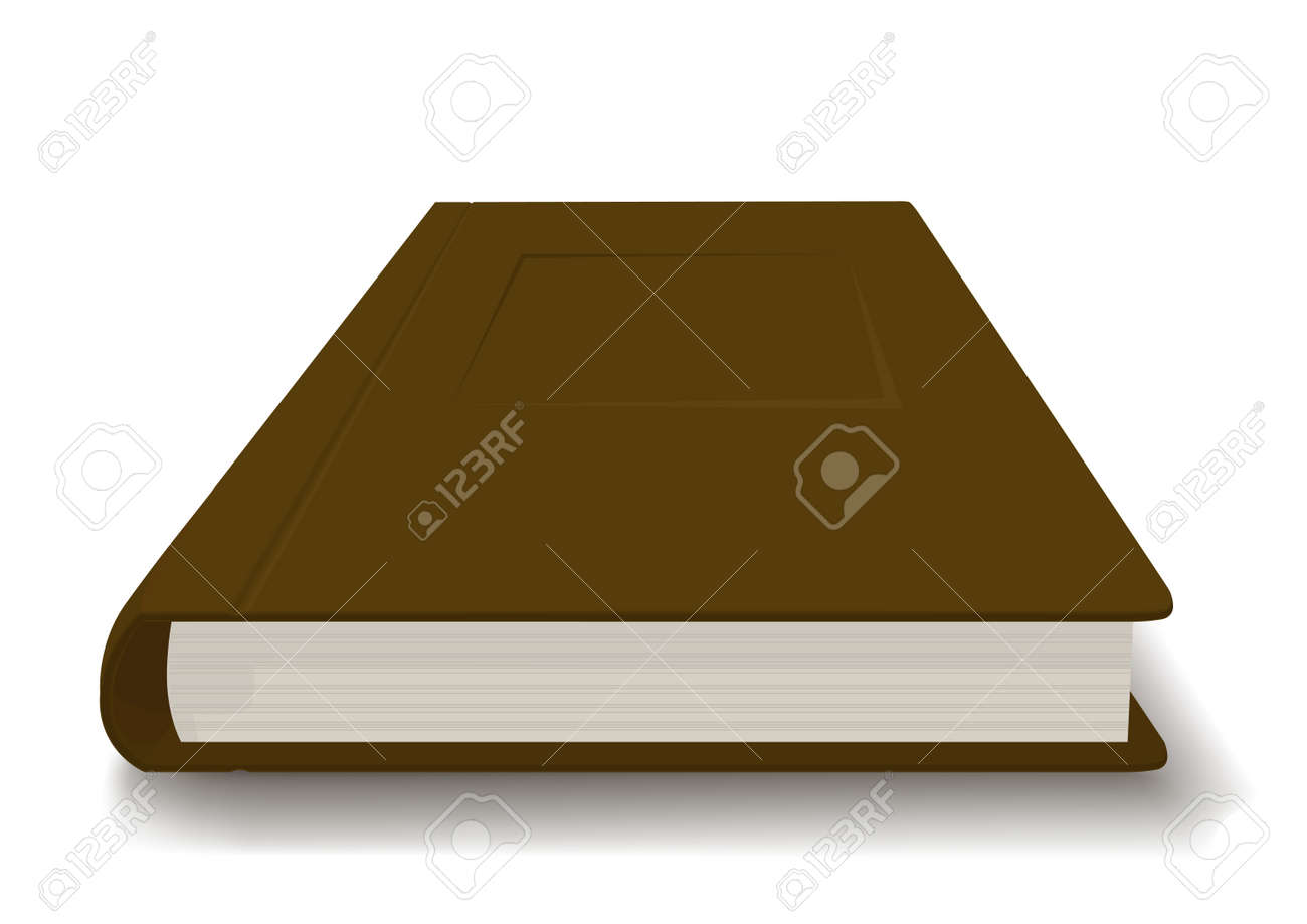 thick book in a brown cover royalty free cliparts vectors and