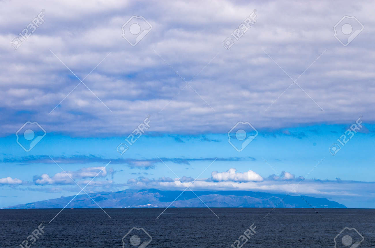 Gomera island on the horizon, landscape - 136645641 Gomera island on the horizon, landscape - 136645641