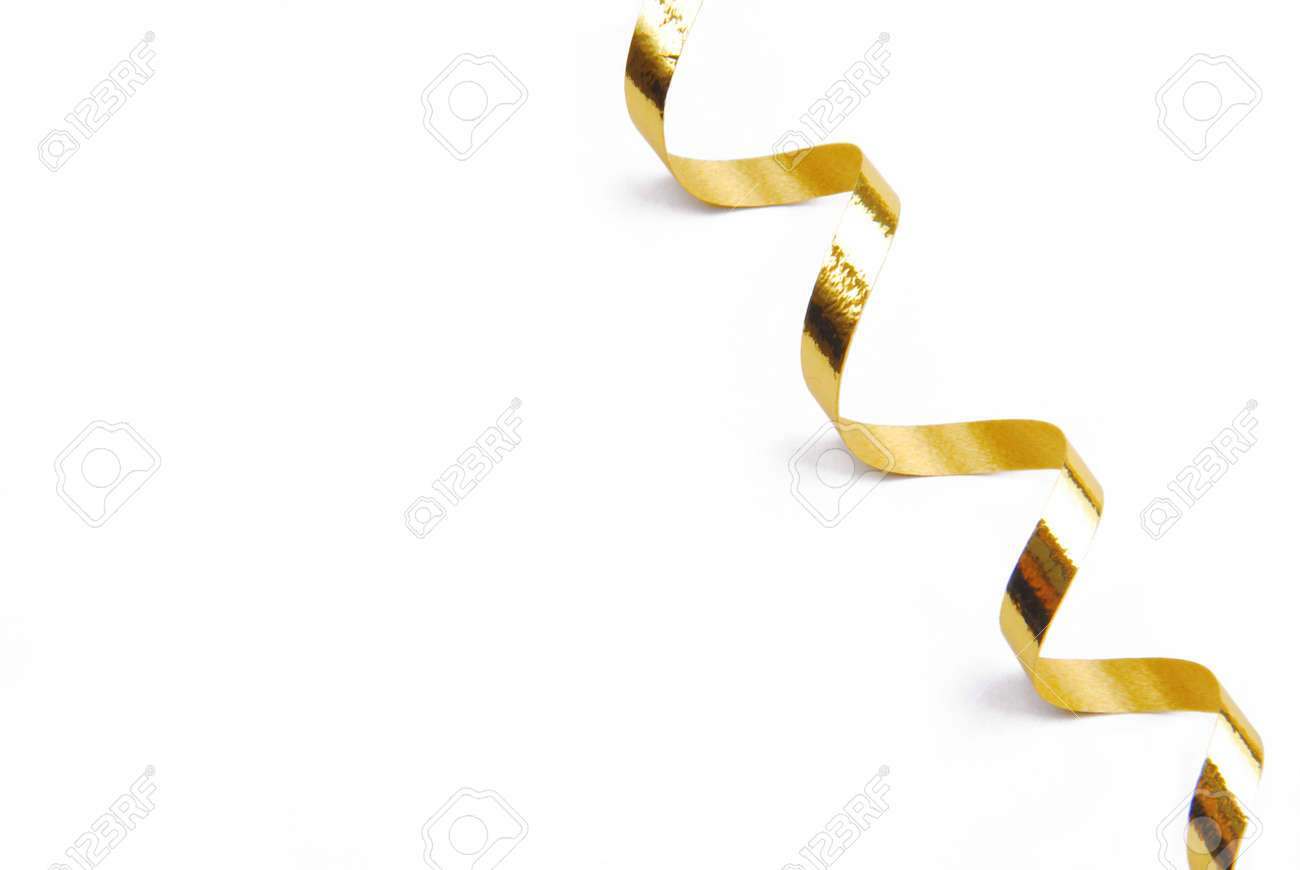 golden confetti serpentine ribbon