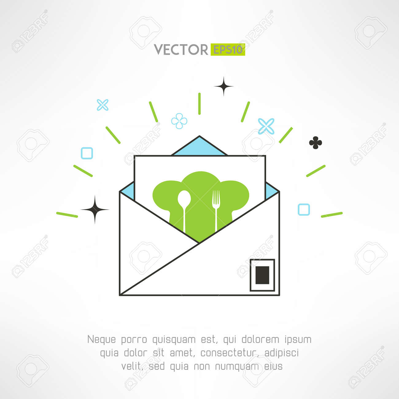 dinner or lunch invitation letter in cool geometric design cooking
