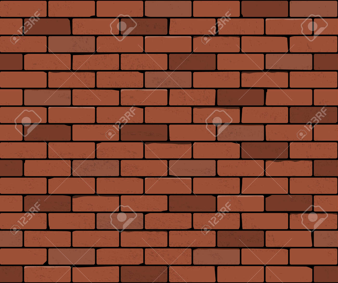 赤レンガの壁シームレスなベクトル イラスト背景 レンガの質感 すり減った のイラスト素材 ベクタ Image