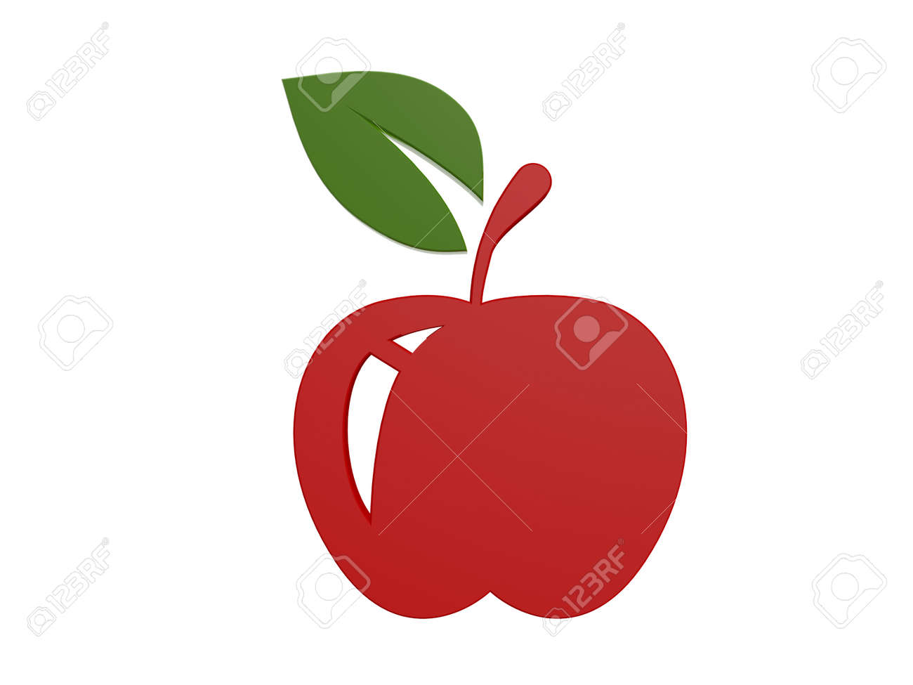 Red Apple Symbol Isolated On White Background Stock Photo Picture And Royalty Free Image Image 22502764