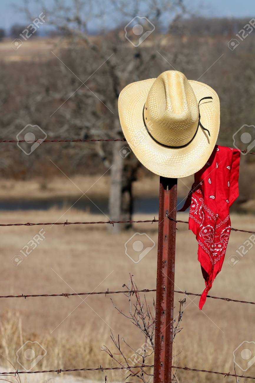 red straw cowboy hat