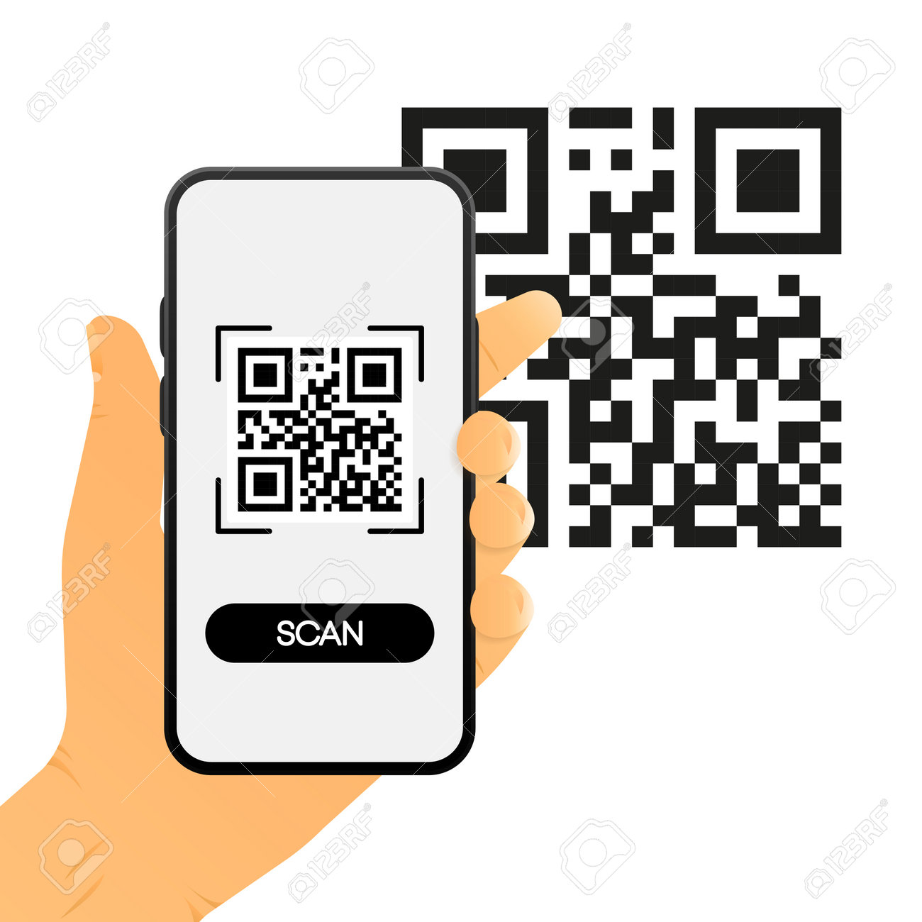 Zeskanuj Kod Qr Na Telefonie Komrkowym Elektroniczna Technologia Cyfrowa  Kod Kreskowy Kod Qr Do Patnoci Skanowanie Telefonu Komrkowego Koncepcja  Weryfikacji Kodu Qr Ilustracja Wektorowa SVG, Cliparty, ilustracje stockowe  oraz ilustracje wektorowe ...