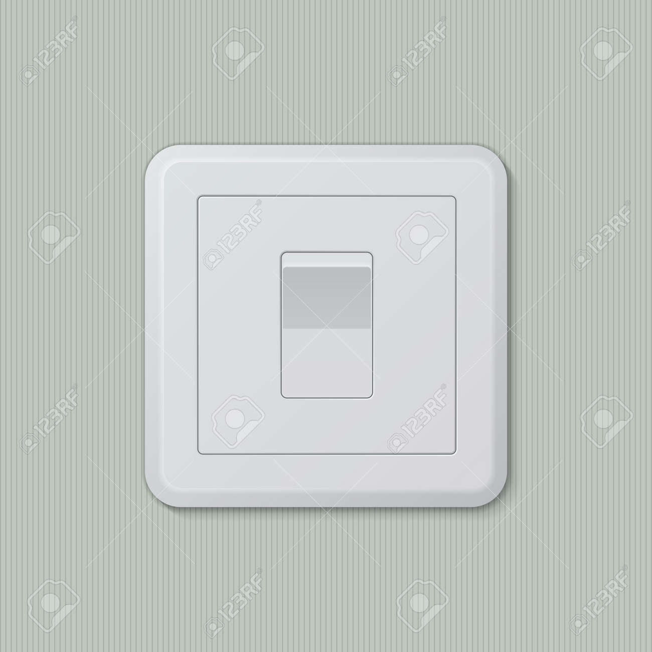 現実的なプラスチック ホワイト光スイッチで オン の位置 ベクトル イラスト 簡単編集 のイラスト素材 ベクタ Image