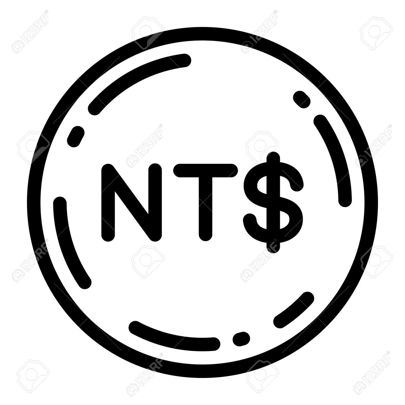 New Taiwan Dollar Coin Icon Vector Illustration Royalty Free SVG, Cliparts,  Vectors, and Stock Illustration. Image 173678375.