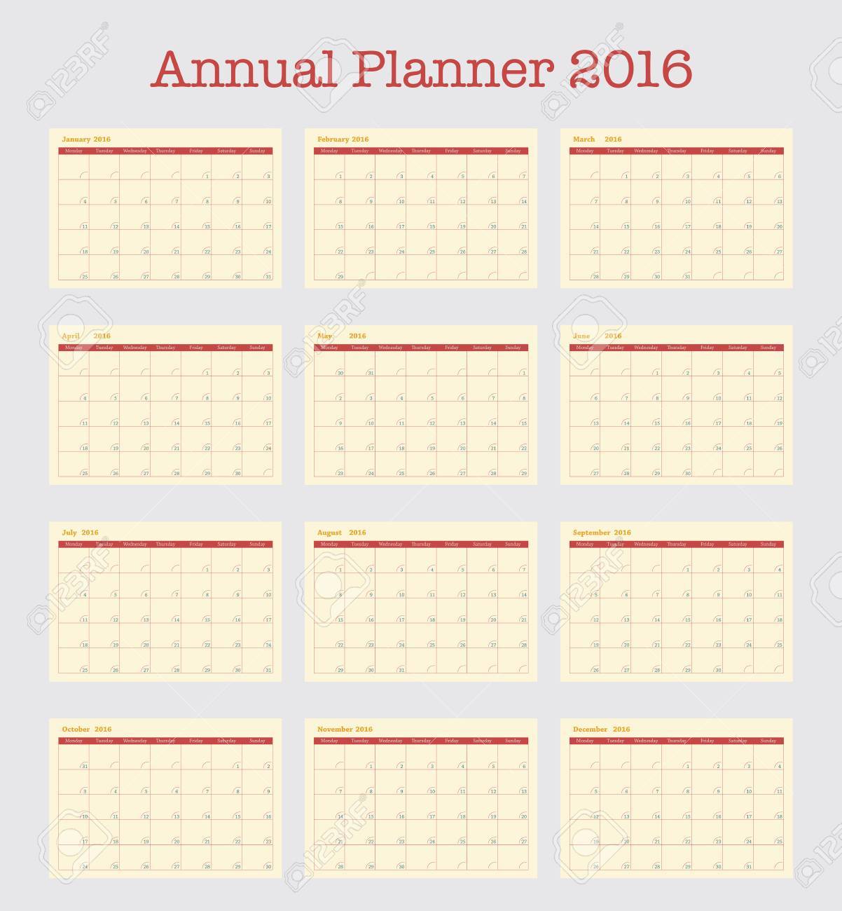 poster calendar for 2016 annual planner for year 2016 simple