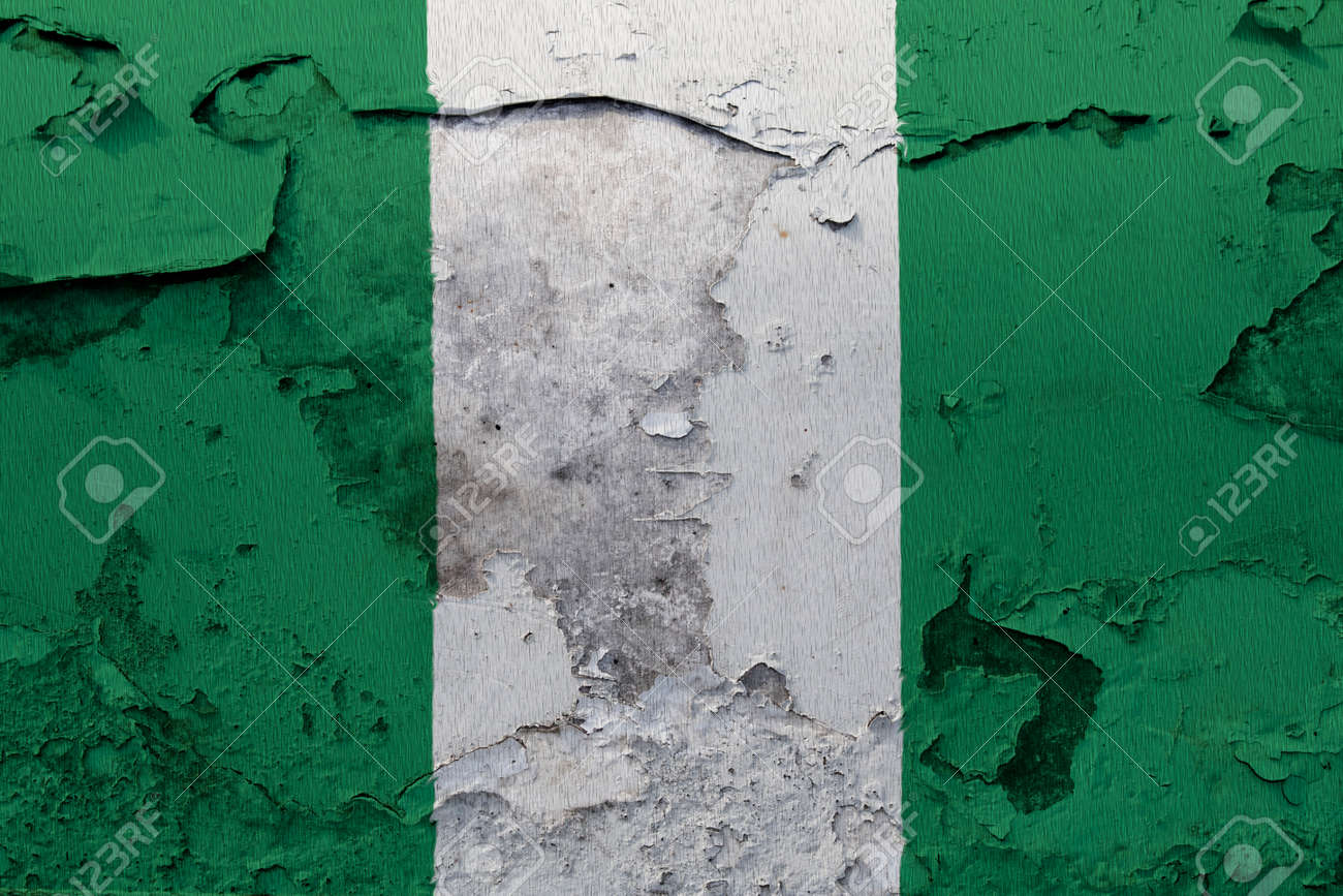Painted national flag of Nigeria on a concrete wall - 106931694 Painted national flag of Nigeria on a concrete wall - 106931694