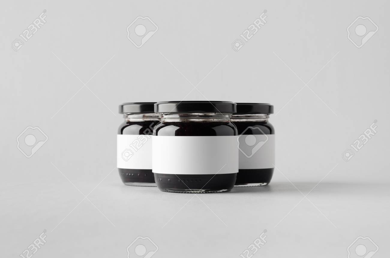 Download Blackberry Jam Jar Mock Up Three Jars Blank Label Stock Photo Picture And Royalty Free Image Image 79963947