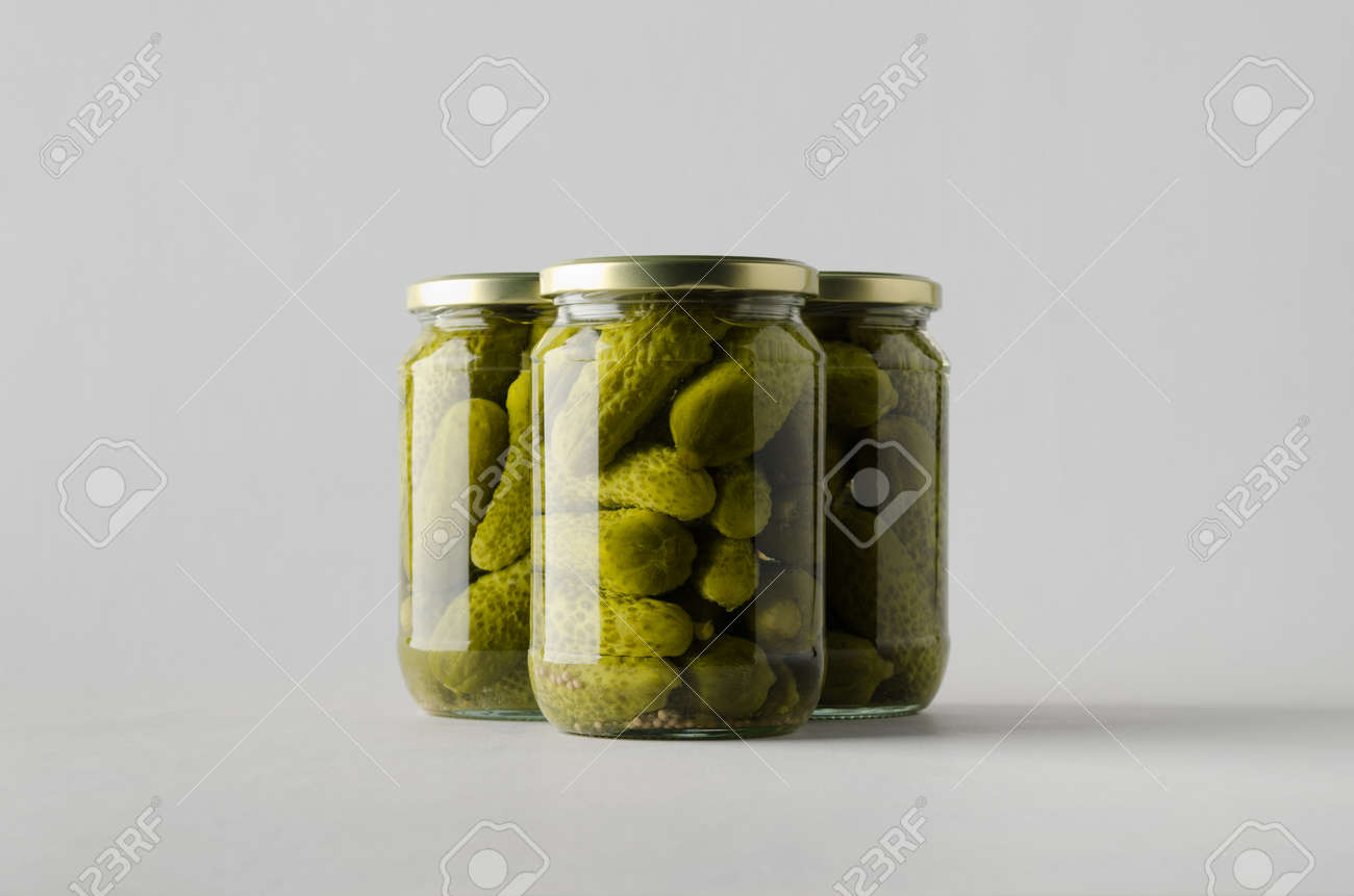 Download Pickled Cucumber Jar Mock Up Three Jars Stock Photo Picture And Royalty Free Image Image 105821410