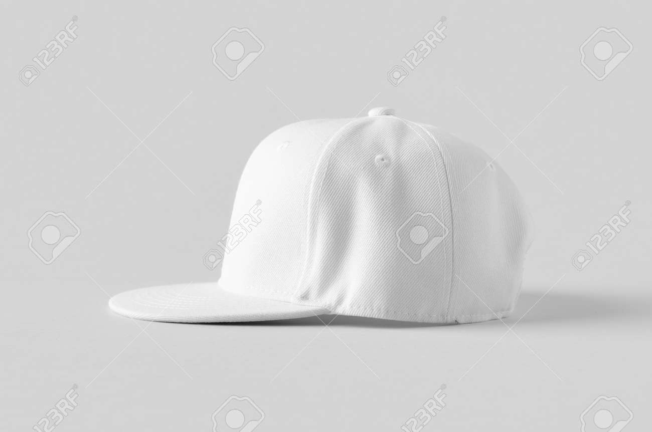 Download White Snapback Cap Mockup On A Grey Background Side View Stock Photo Picture And Royalty Free Image Image 151886274