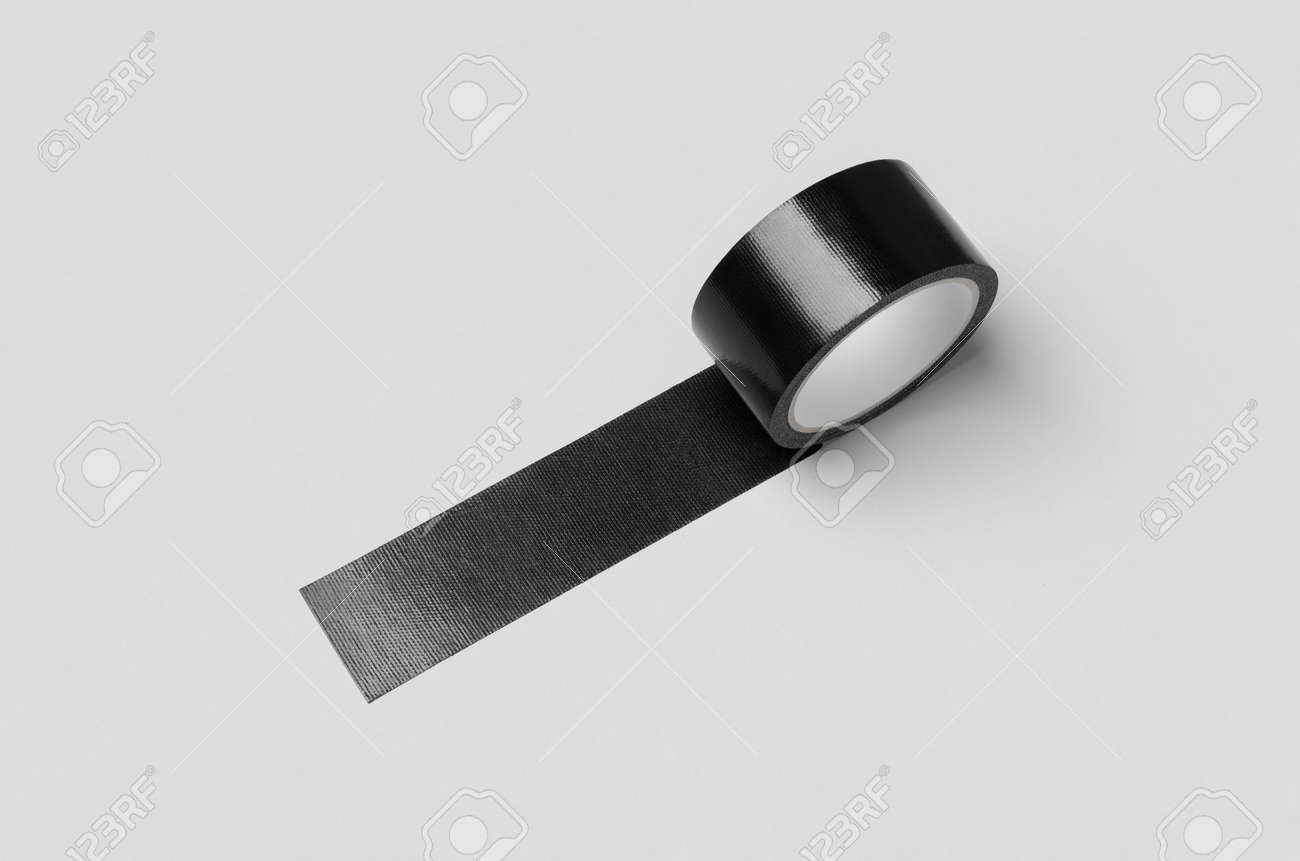 Download Black Duct Tape Mockup On A Grey Background Stock Photo Picture And Royalty Free Image Image 151886291