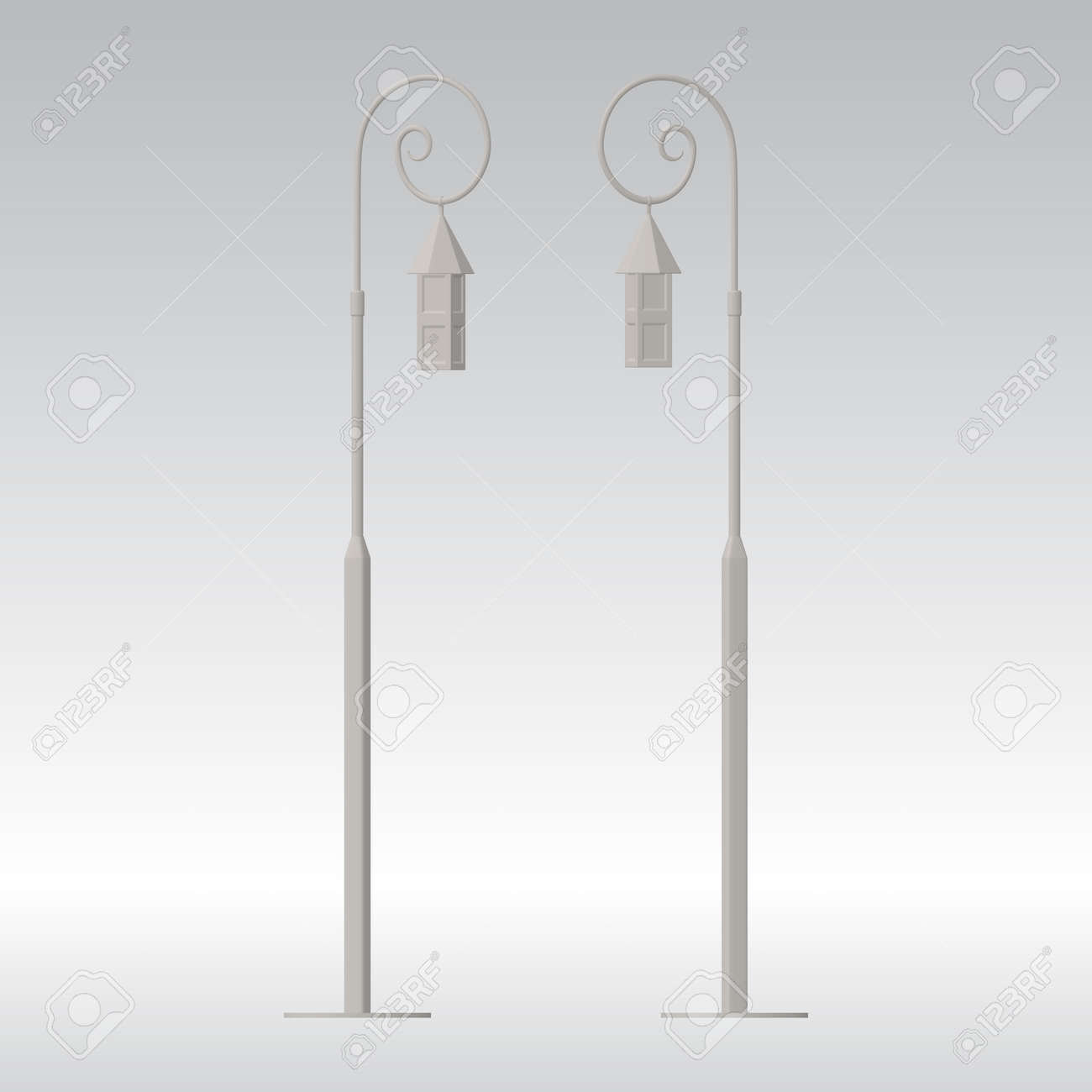街灯のベクトルイラストを白い背景に表示します のイラスト素材 ベクタ Image