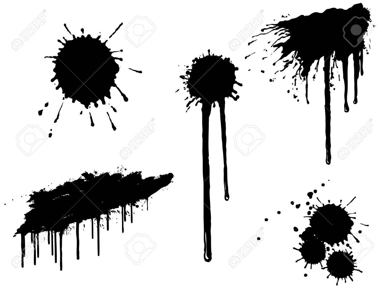 白インク スプラッタのベクトル イラストのイラスト素材 ベクタ Image