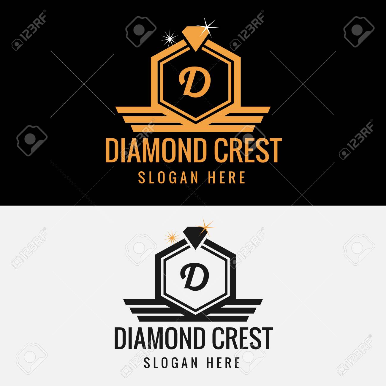 royal diamond crest logo template royalty free cliparts vectors