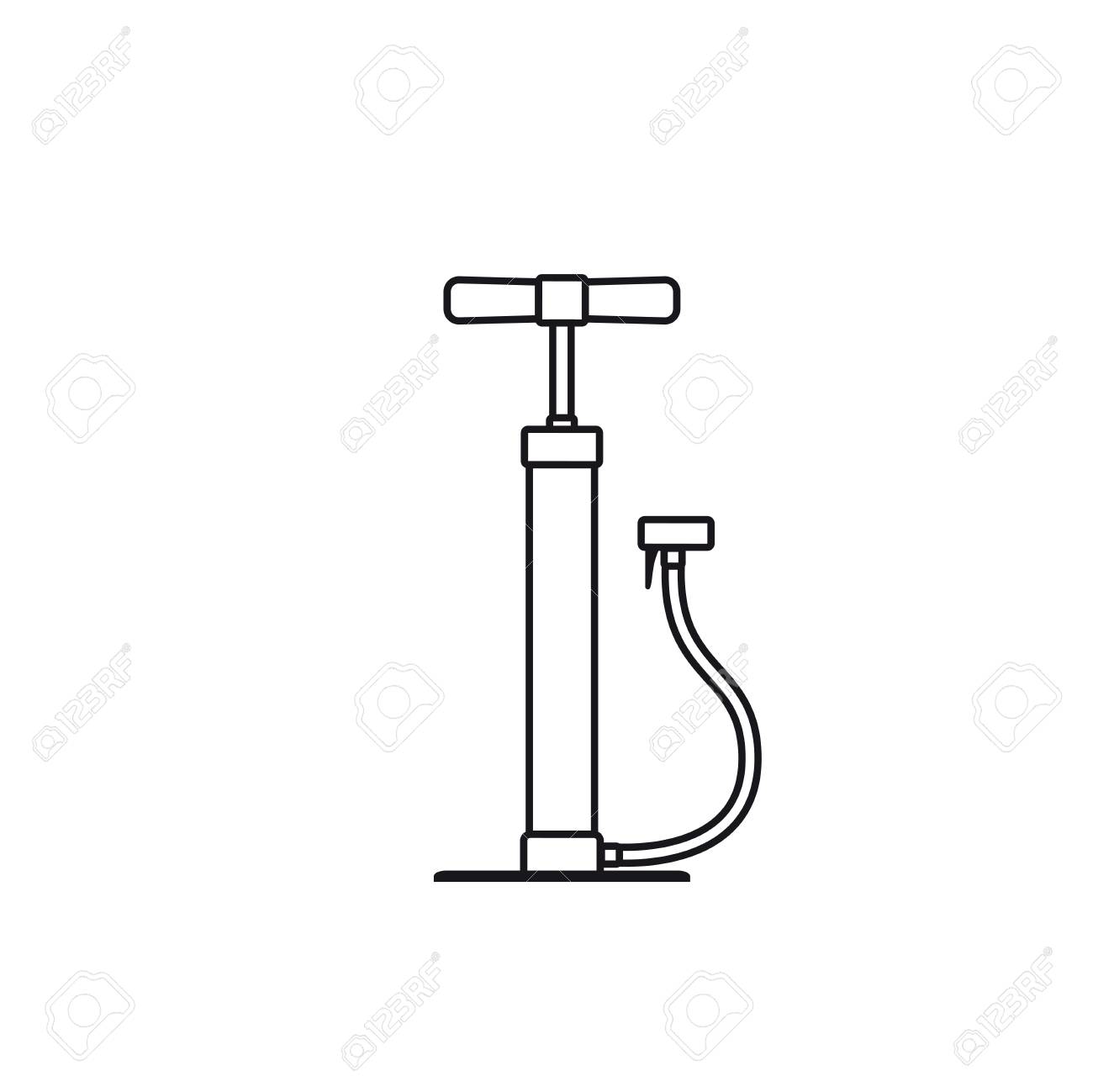 Line Art Style Flat Icon Hand Pump On White Background Royalty Free Cliparts Vectors And Stock Illustration Image
