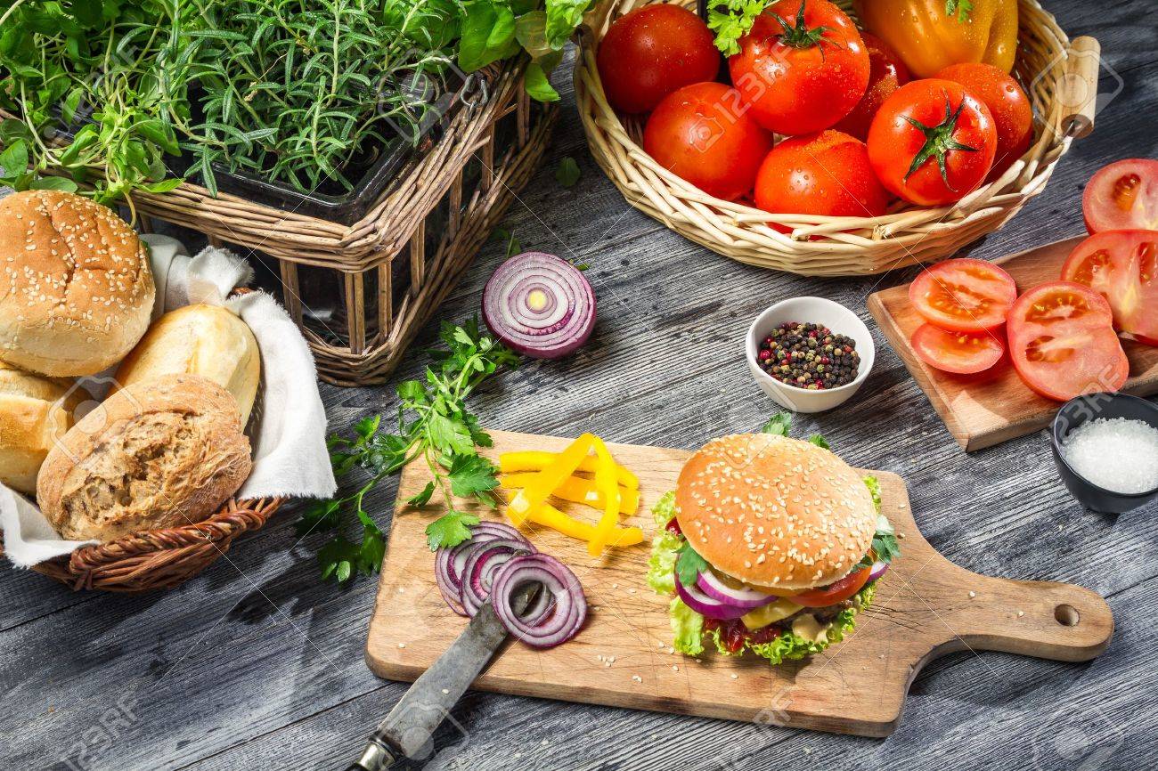 During making homemade hamburger - 18701147 During making homemade hamburger - 18701147
