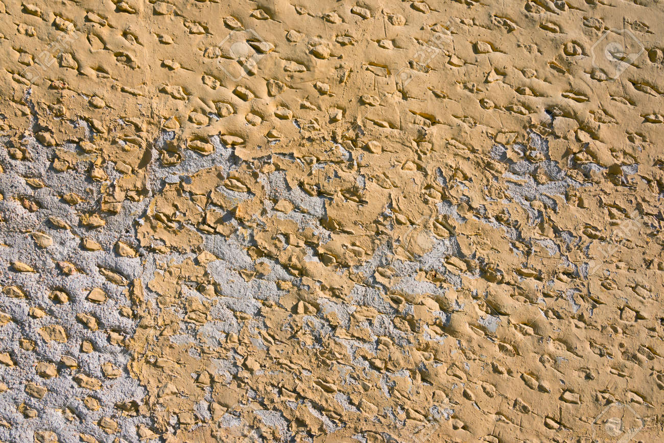 Closeup Detail Of Yellow Paint Peeling From Textured Exterior ... Closeup Detail Of Yellow Paint Peeling From Textured Exterior ...