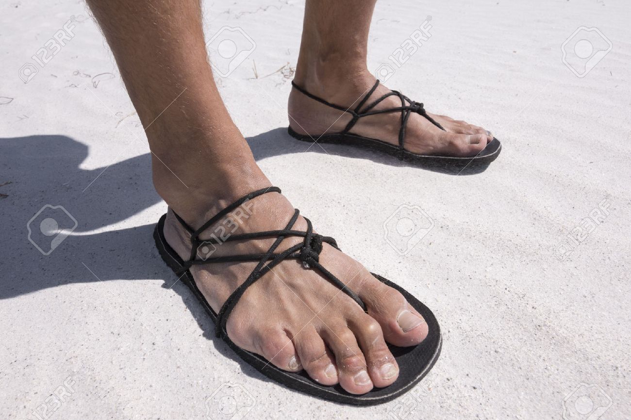 black string sandals