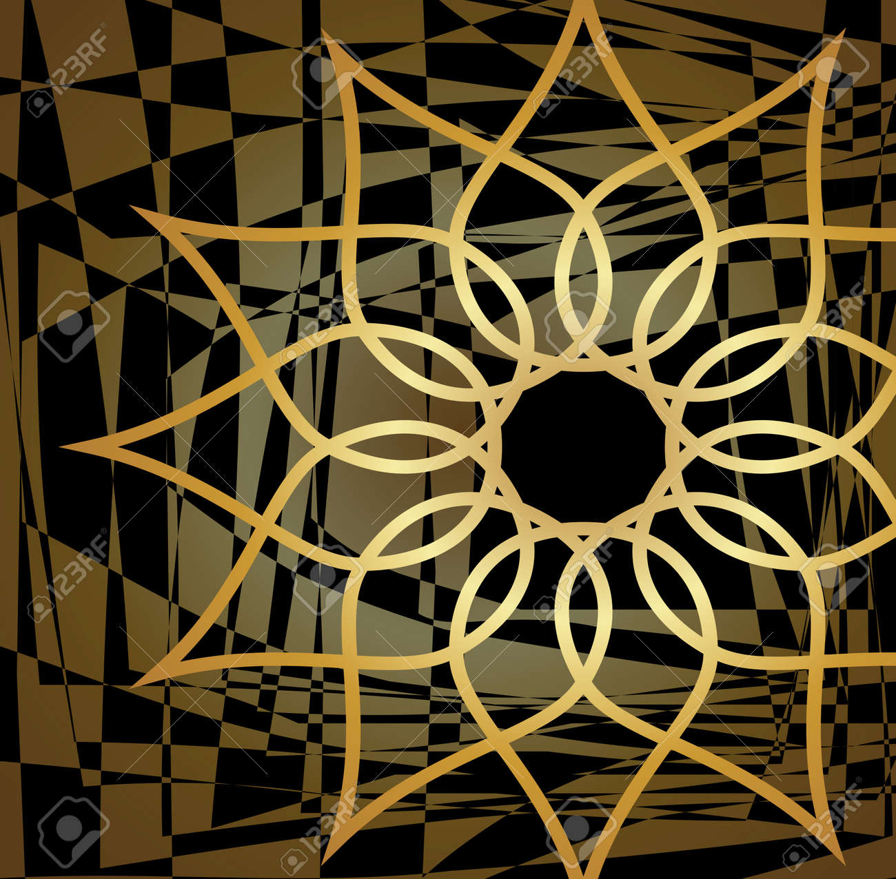 modern vector background tile with cut out gold star on modern