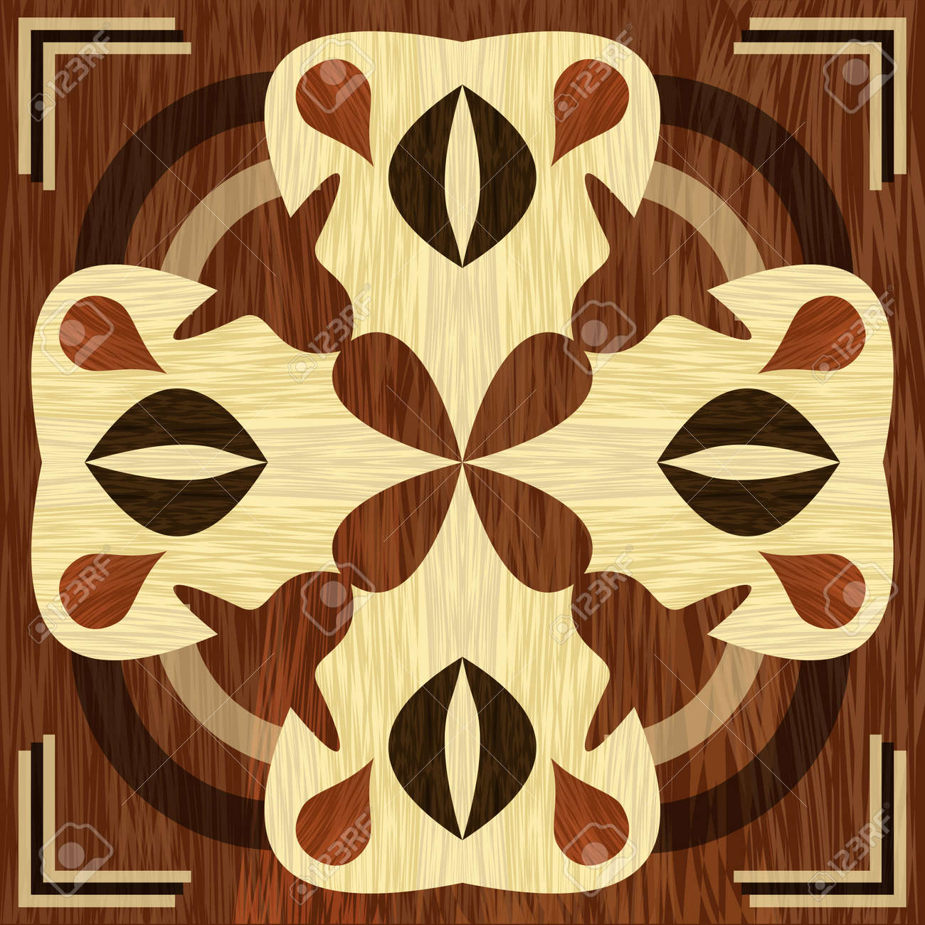 Wooden Inlay Light And Dark Wood Patterns Veneer Textured Antique Vector Wooden Inlay Light And Dark Wood Patterns Veneer Textured Antique Geometric Ornament Art Decoration Template Eps 10