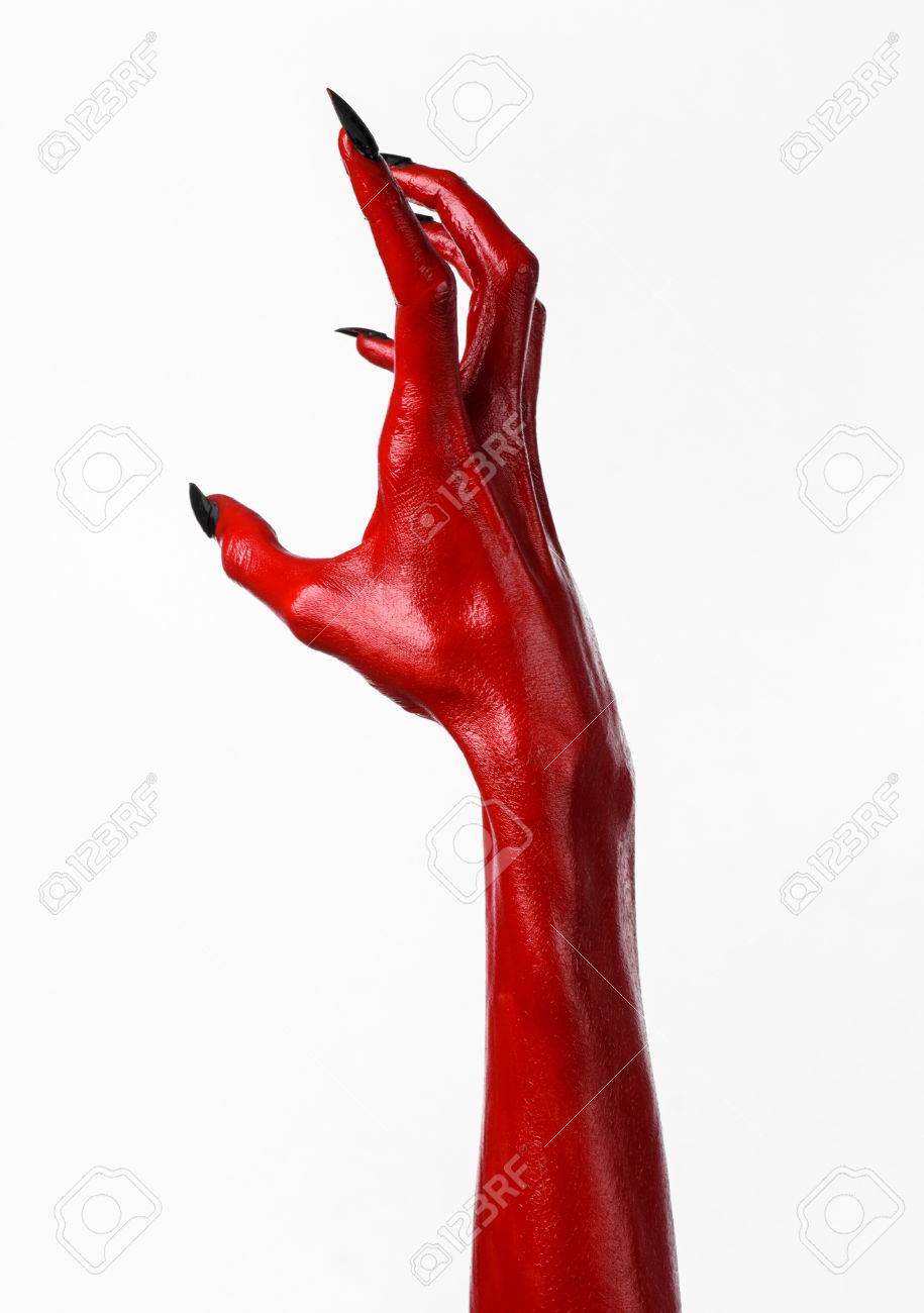 red devil s hands red hands of satan halloween theme white