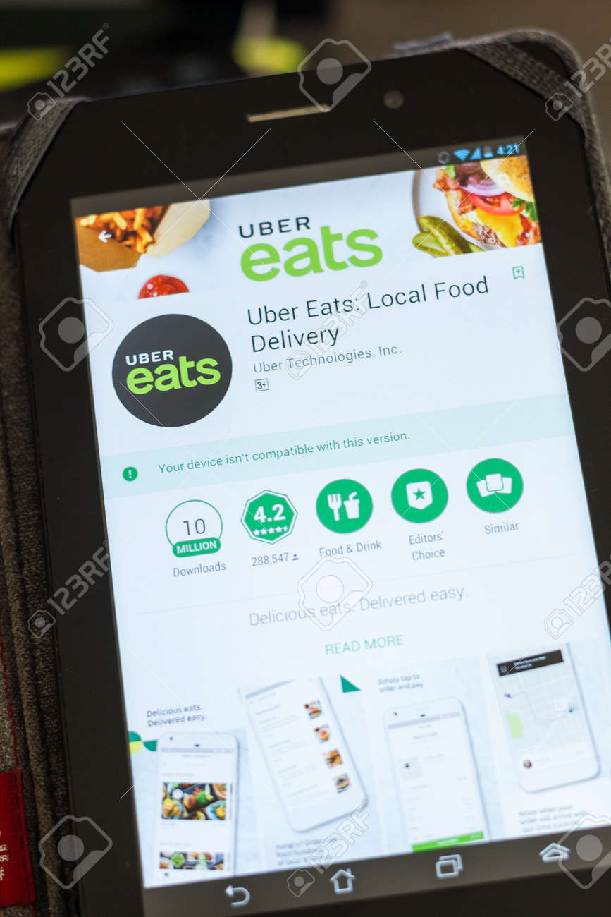 Ryazan, Russia - July 03, 2018: Uber Eats: Local Food Delivery 