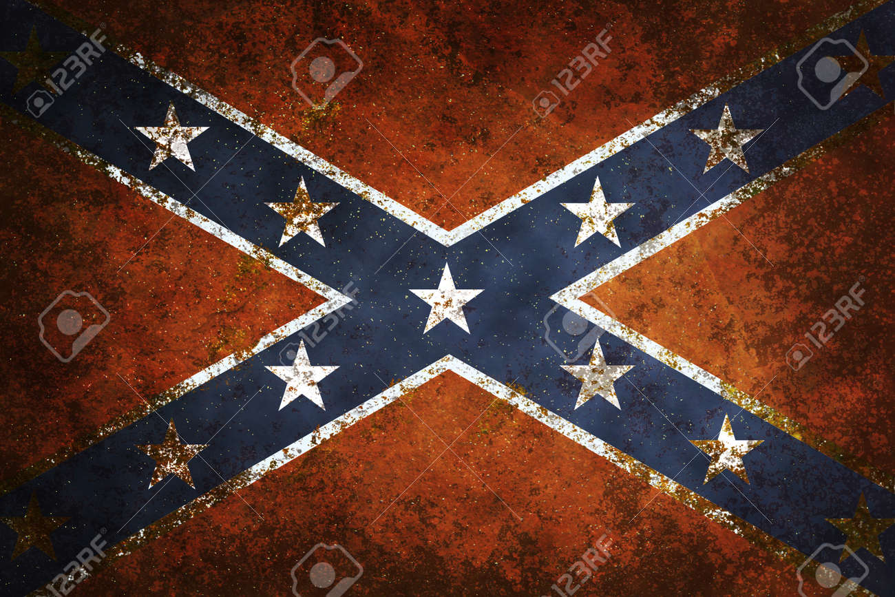 vintage close up of confederate flag grunge background stock photo