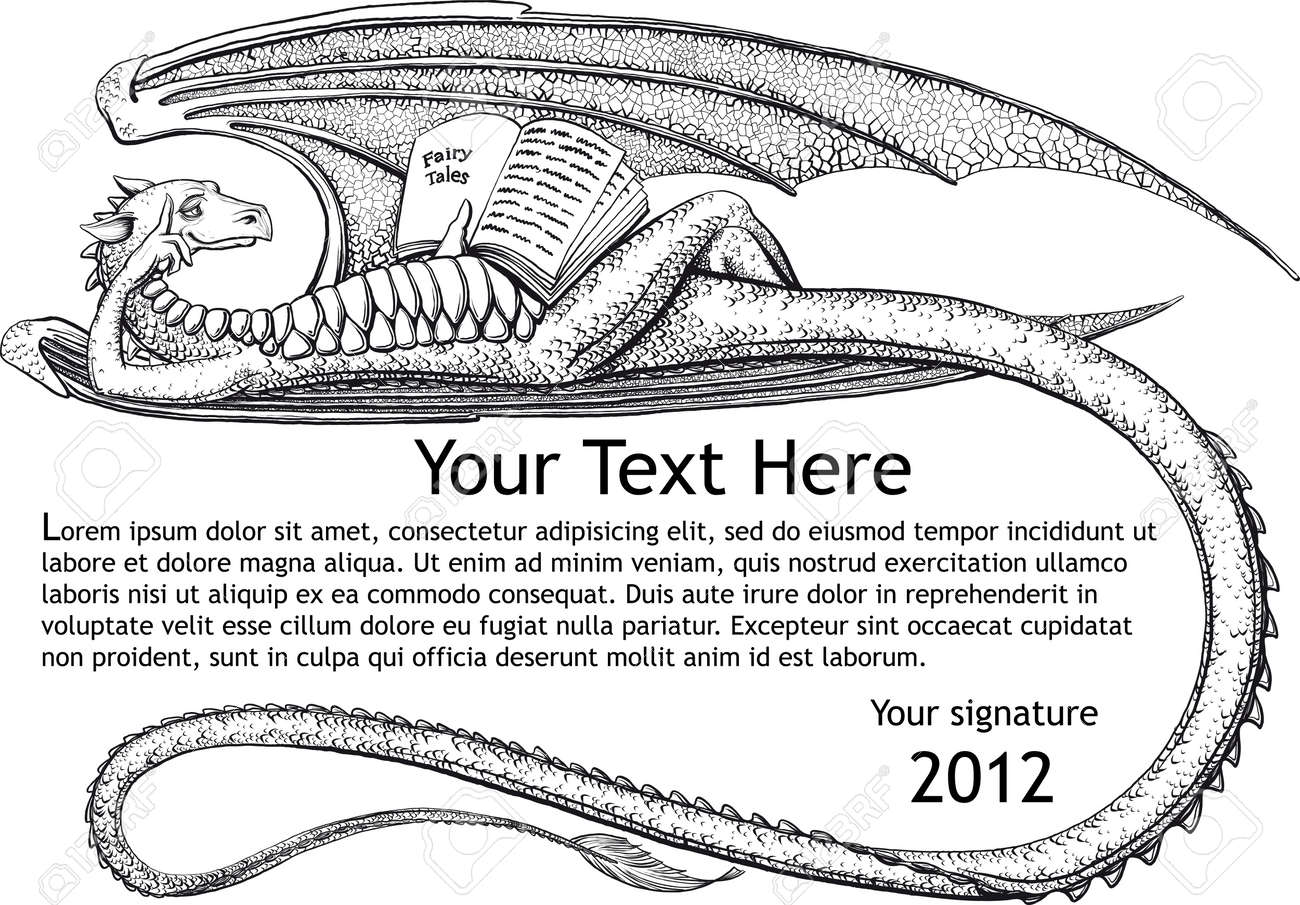 black dragon symbol in 2012 lying dragon forms a frame with