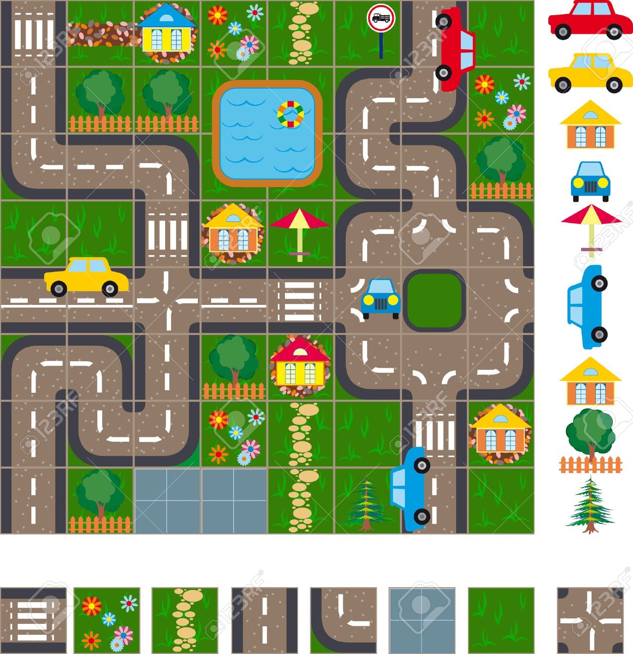 map layout of the streets of a small town it is easy to edit