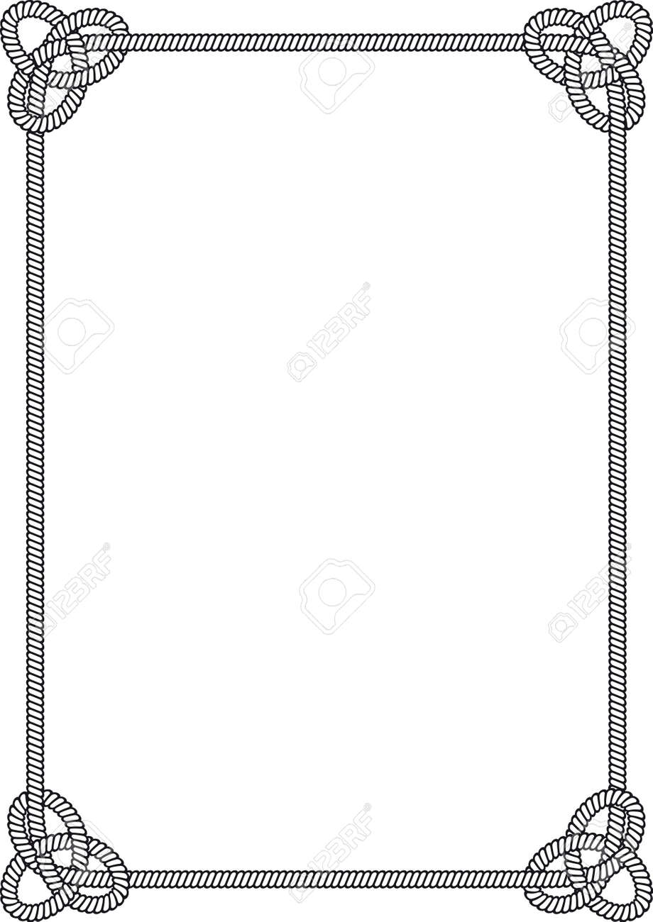 Frame Of Rectangular Sea Rope With Sea Knots On The Side  display picture 1