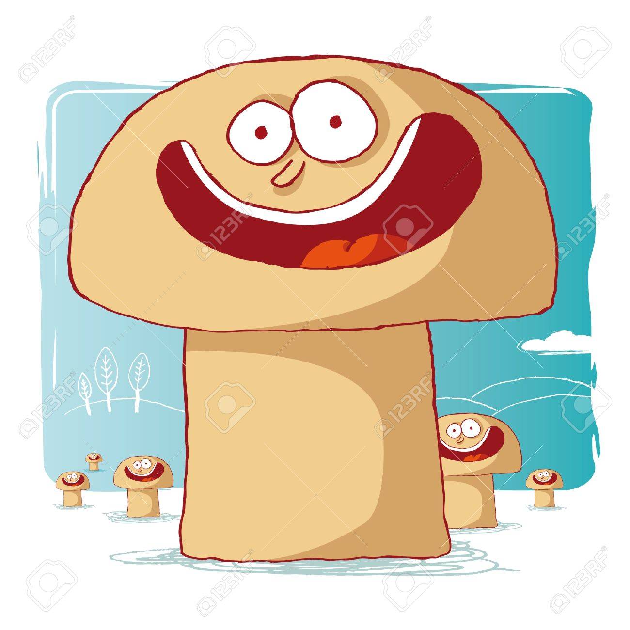 面白いキノコ のイラスト素材 ベクタ Image