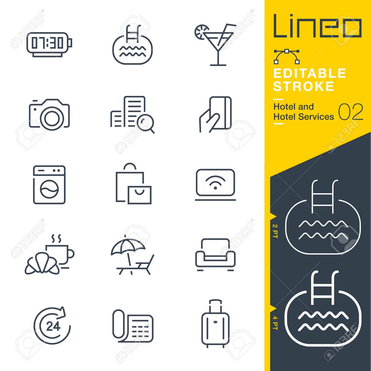 Lineo Editable Stroke - Hotel line icon Vector Icons - Adjust stroke weight - Change to any color - 80270255 Lineo Editable Stroke - Hotel line icon Vector Icons - Adjust stroke weight - Change to any color - 80270255