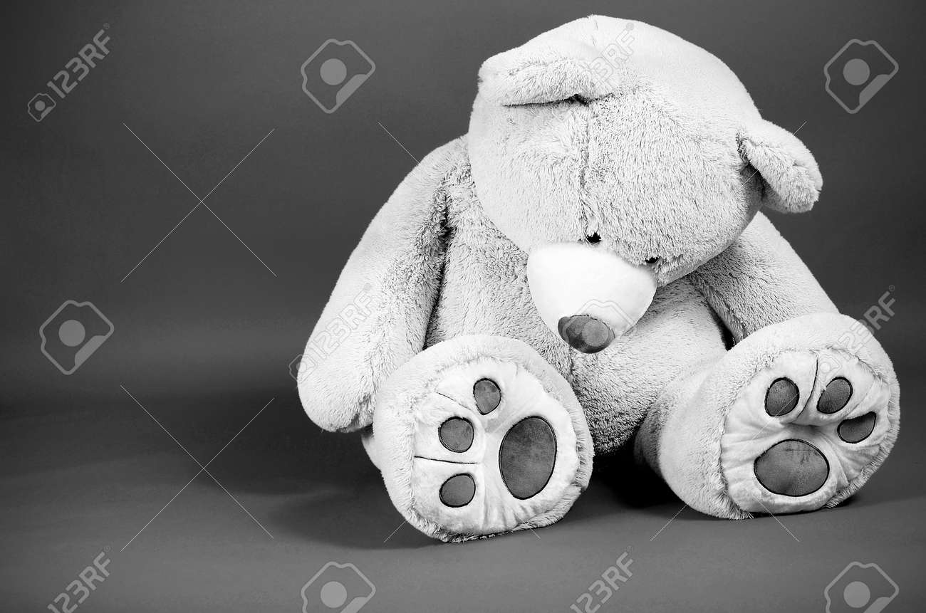 Image of a large sad looking teddy bear - 14408578 Image of a large sad looking teddy bear - 14408578