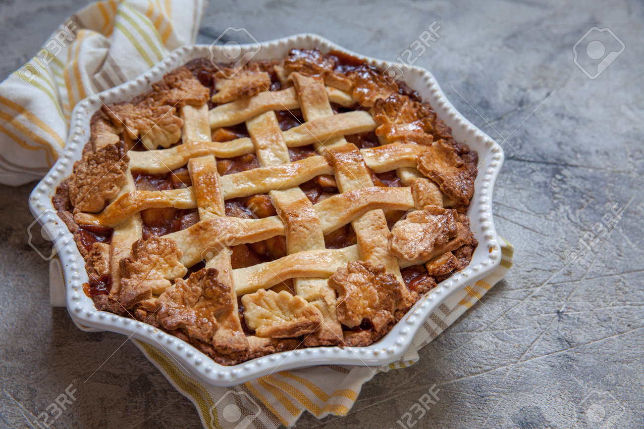 Tarte Aux Pommes Americaine Traditionnelle Avec Automne Automne