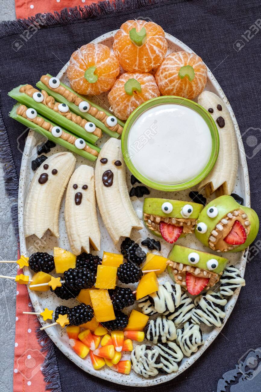 Halloween Fruit Treats 2022 Healthy Fruit Halloween Treats Stock Photo Picture And Royalty Free Image Image 128740028