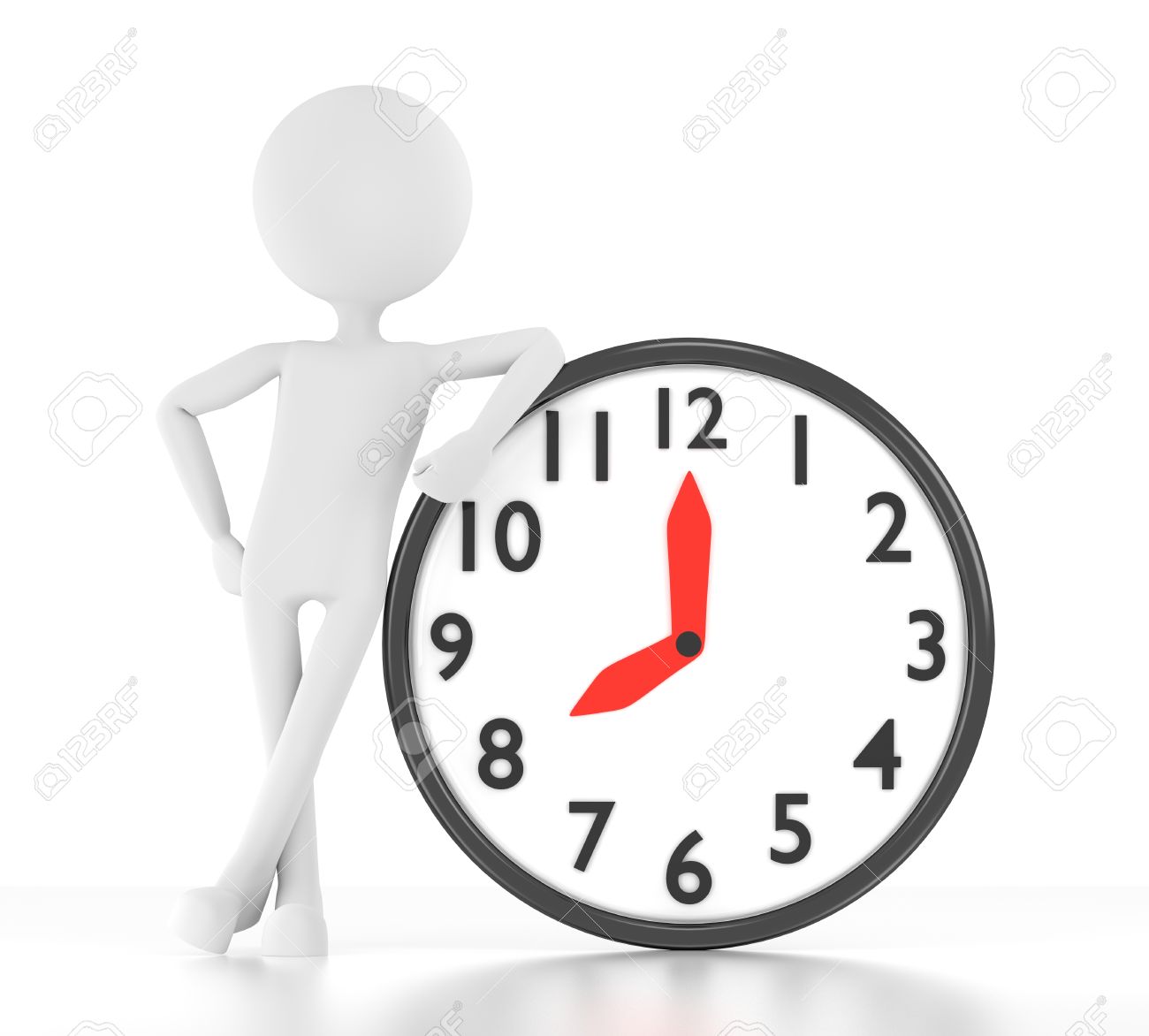 3 D 人 08 言うクロックに傾く 00の写真素材・画像素材 Image 30508634