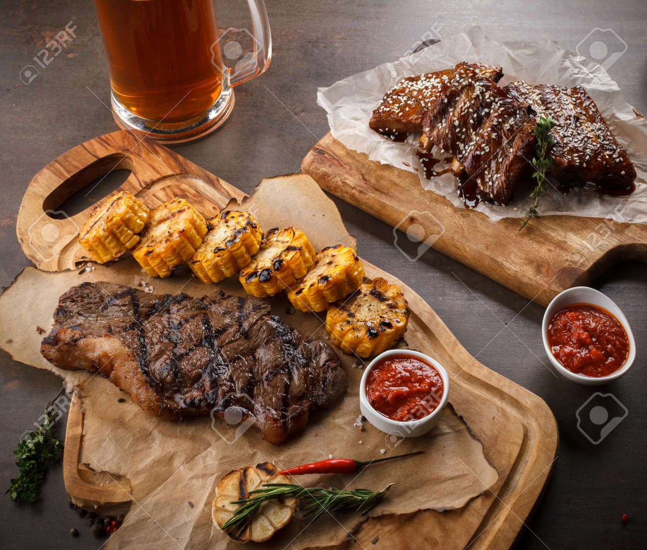 Barbecued Ribs with Rosemary Corn pics photo Barbecued Ribs with Rosemary Corn