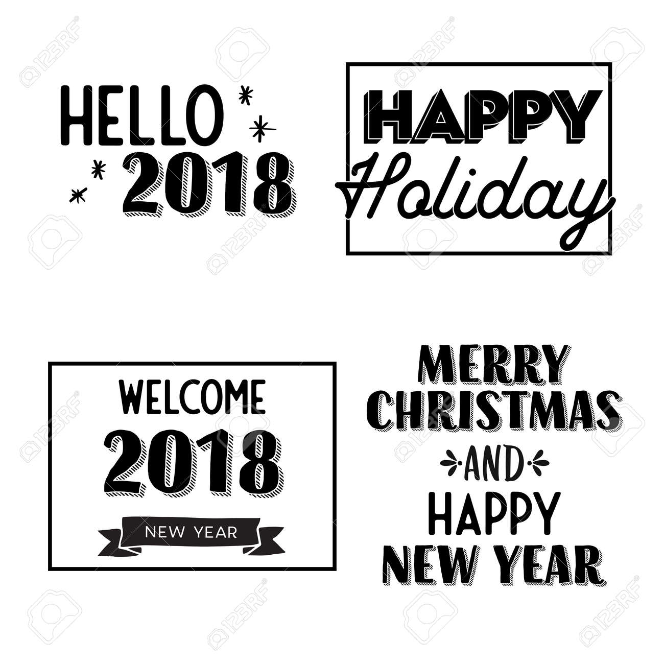 new year and merry christmas signs gray and white vector pictures of merry christmas signs